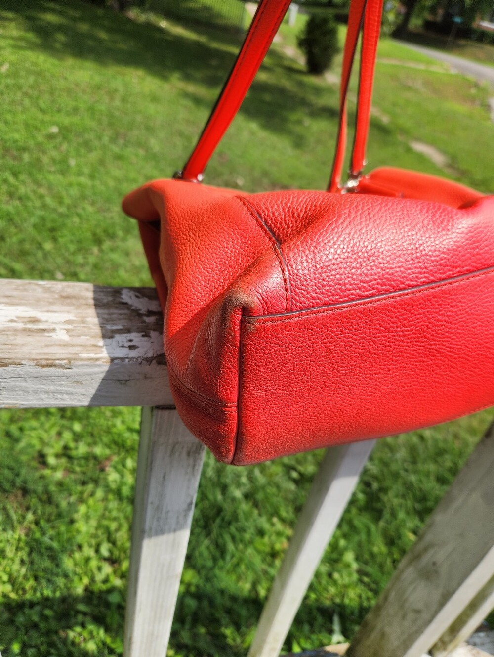 Kate Spade New York Jackson Pebbled Leather Shoulder Bag -Tangerine Preloved - Picture 10 of 11